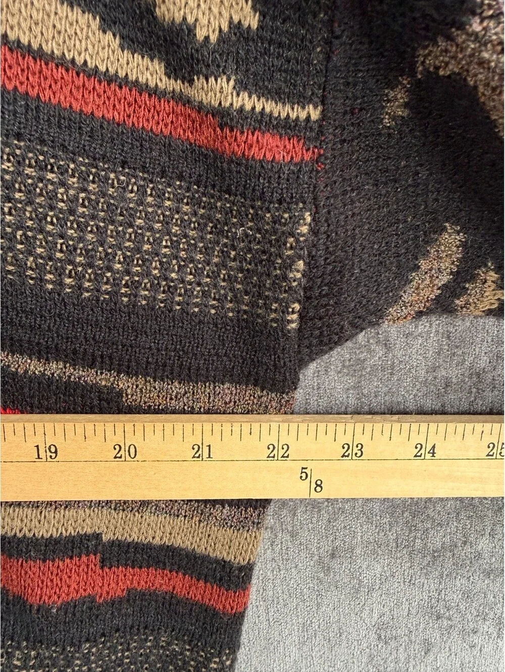 VTG Cambio Italia Sweater Mens XL Black Geometric Tribal Knit Wool Blend Italy